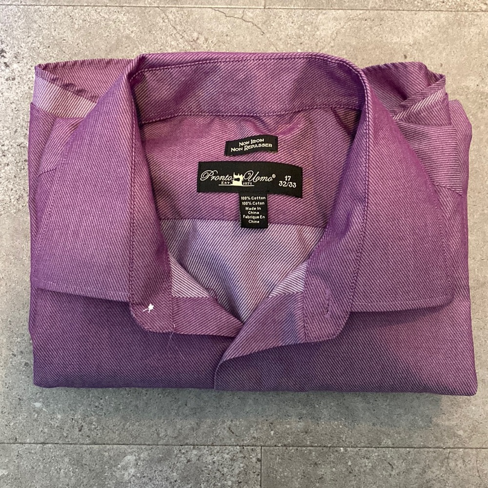 Pronto Uomo Purple Casual Button Down Shirt